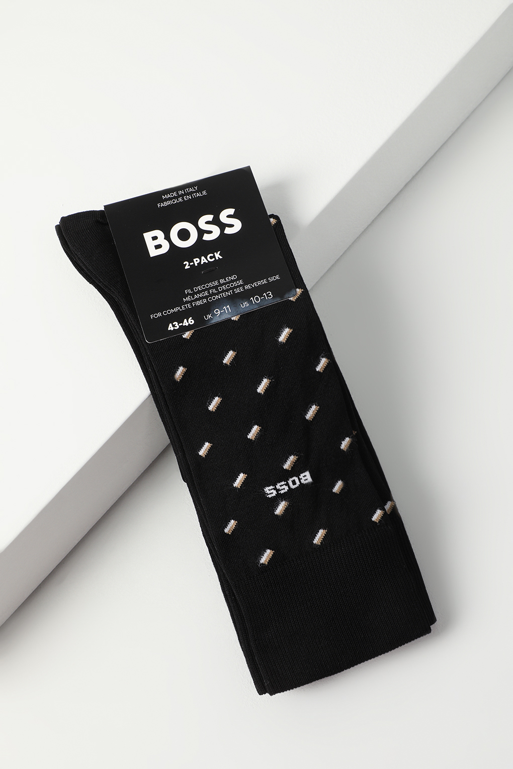 Комплект носков мужских Boss 50478350 черных 43-46 2 пары 3190₽