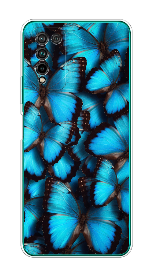 

Чехол на Honor 10X Lite "Тропическая бабочка 2", Голубой;черный, 6104650-1