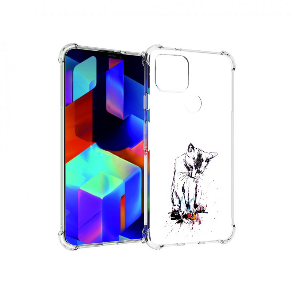 

Чехол MyPads Tocco для Google Pixel 5 кот и микки, Прозрачный, Tocco