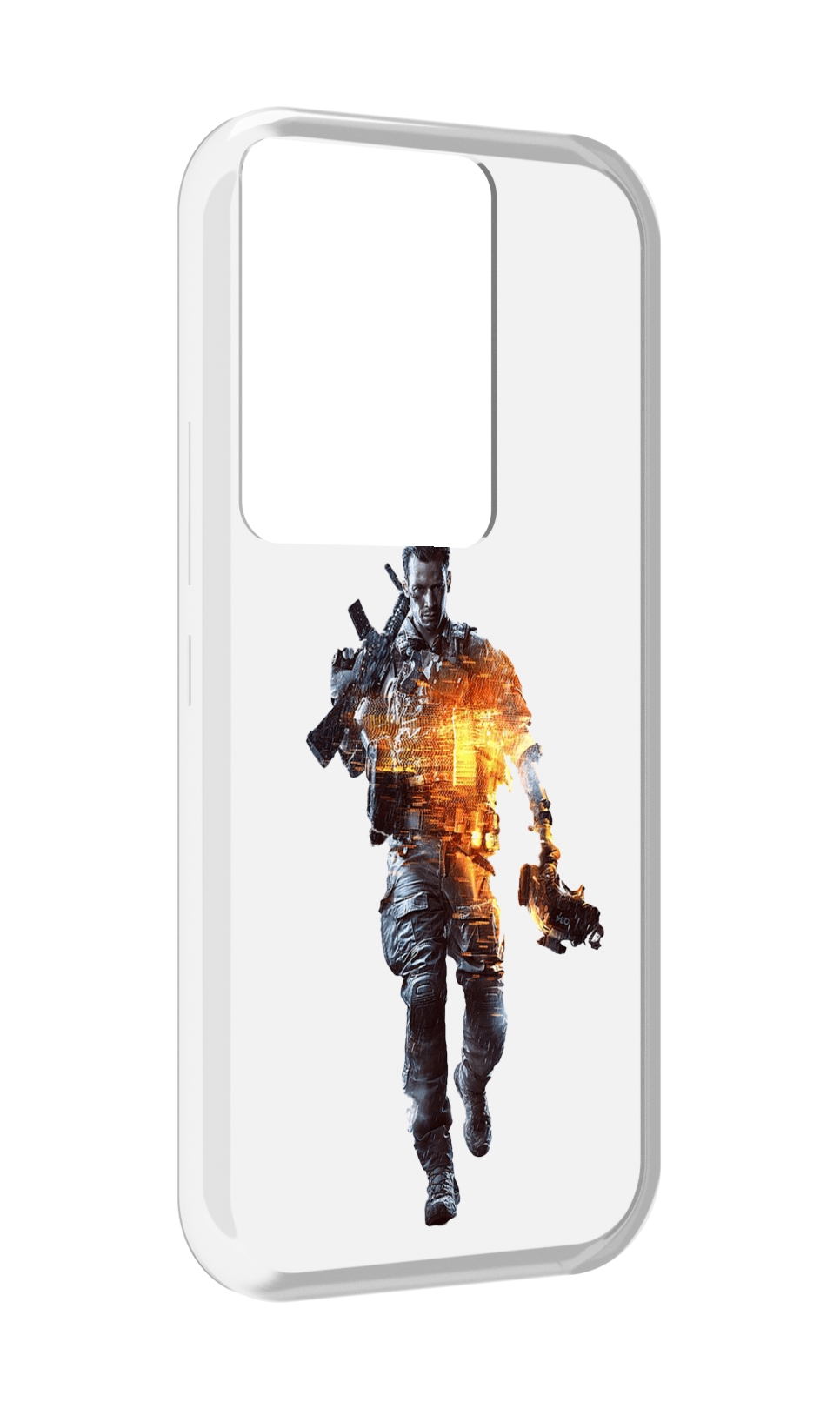 

Чехол MyPads Battlefield-4 мужской для Itel Vision 3 Plus / Itel P38 Pro, Прозрачный, Tocco