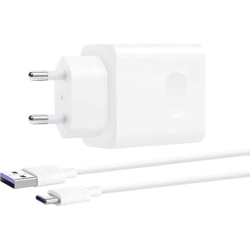 фото Зарядное устройство huawei supercharge с кабелем usb-c white