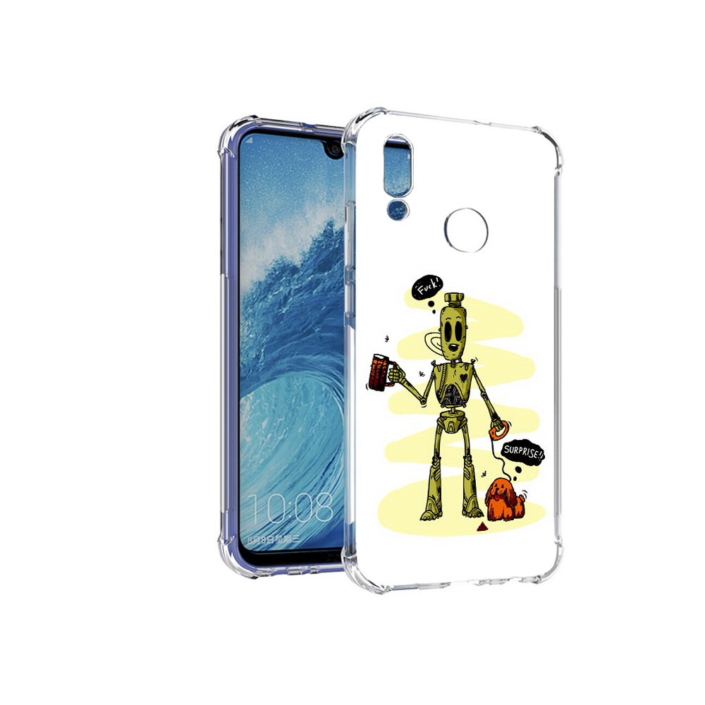 

Чехол MyPads Tocco для Huawei P Smart (2019) прикольный робот, Прозрачный, Tocco