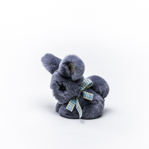

Игрушка из натурального меха OnlyFur Кролик Тоша маленький светлый графит, Серый