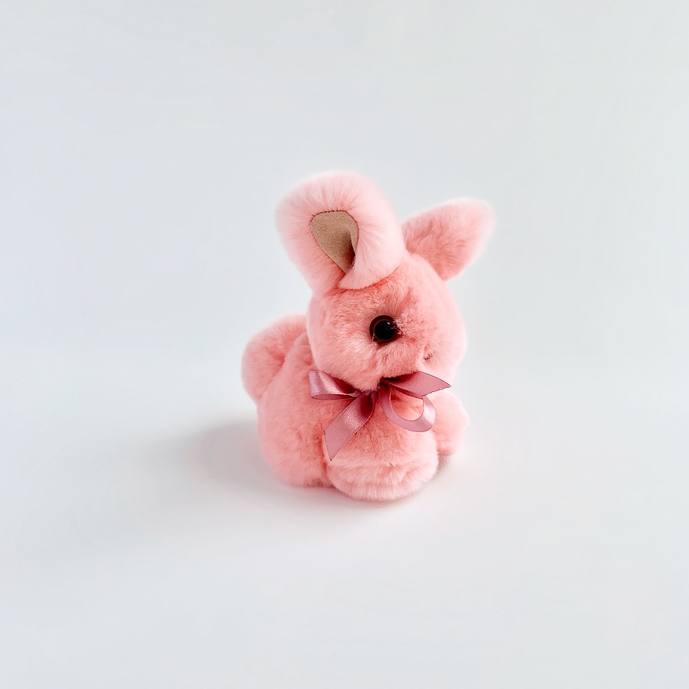 

Игрушка из натурального меха OnlyFur Кролик Тоша, маленький, розовый, OFRB110-9