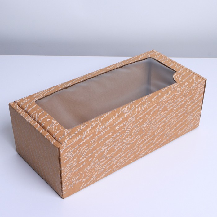 

Коробка складная с PVC-окном «Для тебя», 16 × 35 × 12 см, Коллекция упаковки "Послание"