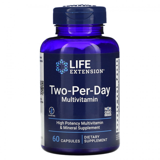 Life Extension, two-per-day, мультивитамины капсулы для приема дважды в день, 60 капсул