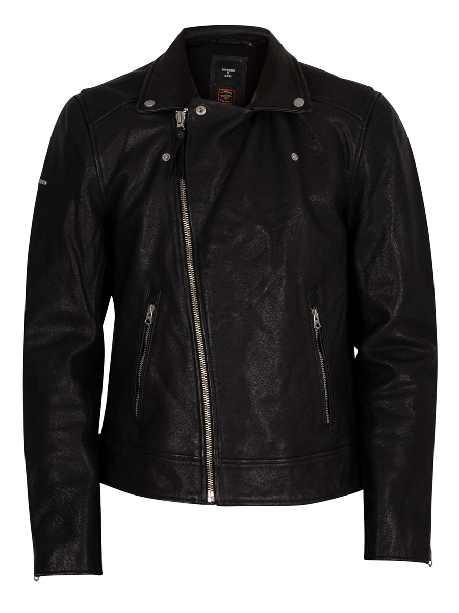 

Кожаная куртка мужская Superdry 00509BL черная 2XL, Черный, 00509BL