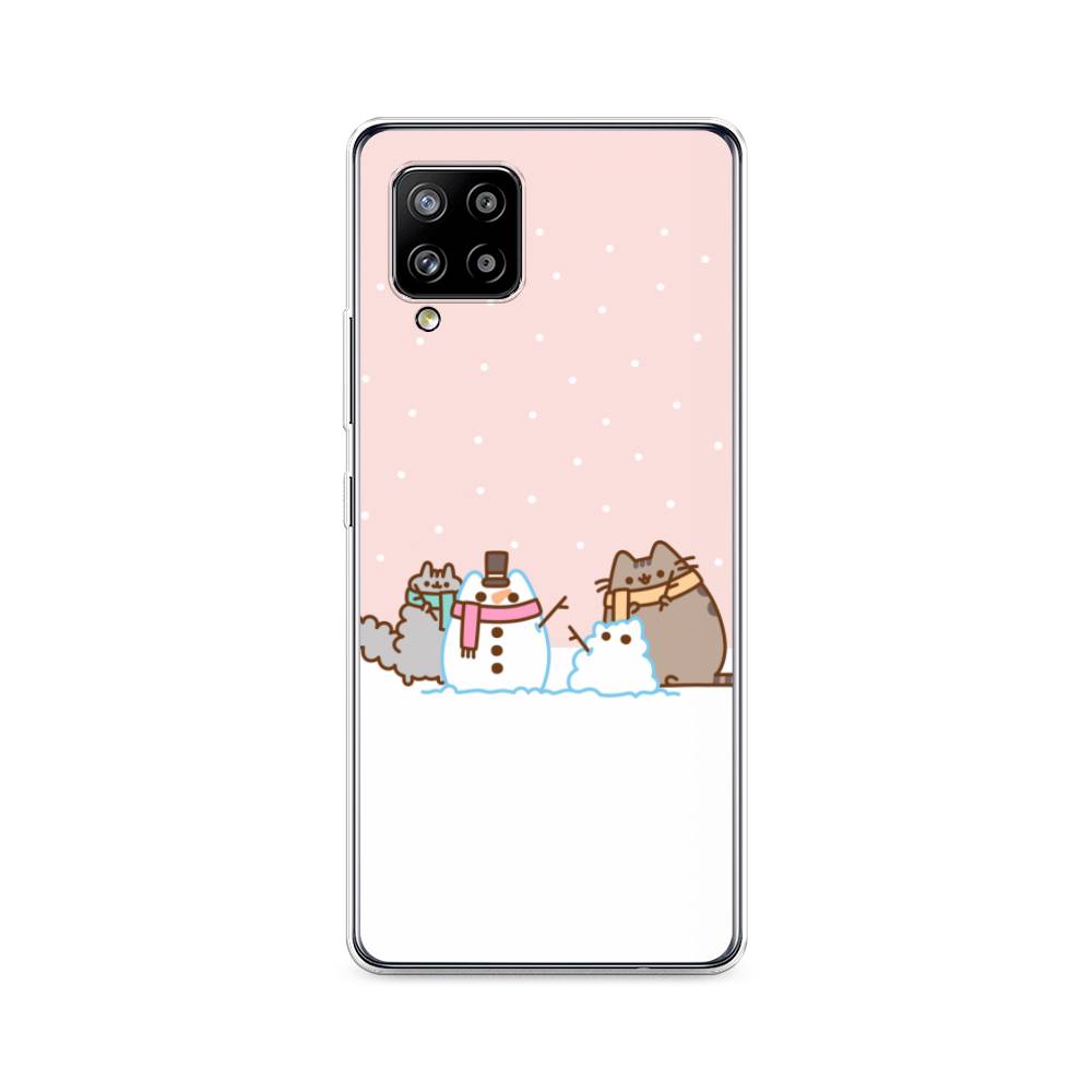 

Чехол на Samsung Galaxy A42 "Котики в снегу", Розовый;белый;серый, 2101750-5