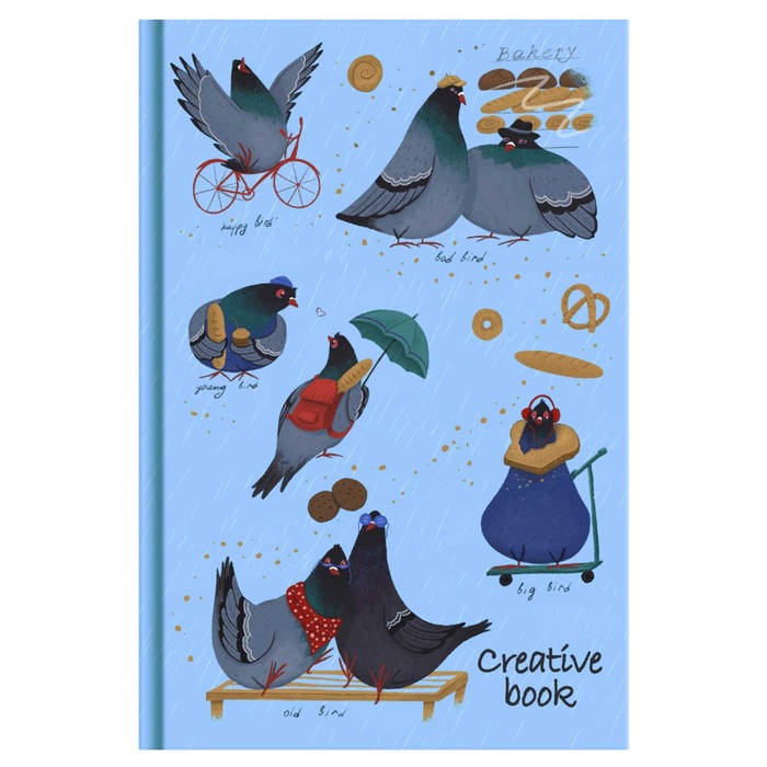 

Записная книжка А5, 112 листов "NICE BIRDS", твердый переплет 7БЦ, глянцевая ламинация, ди