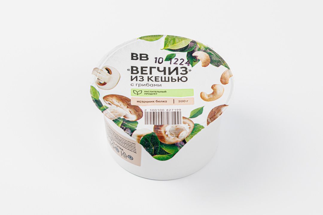 

Растительный аналог сыра ВкусВилл ВегЧиз из кешью с грибами 200 г