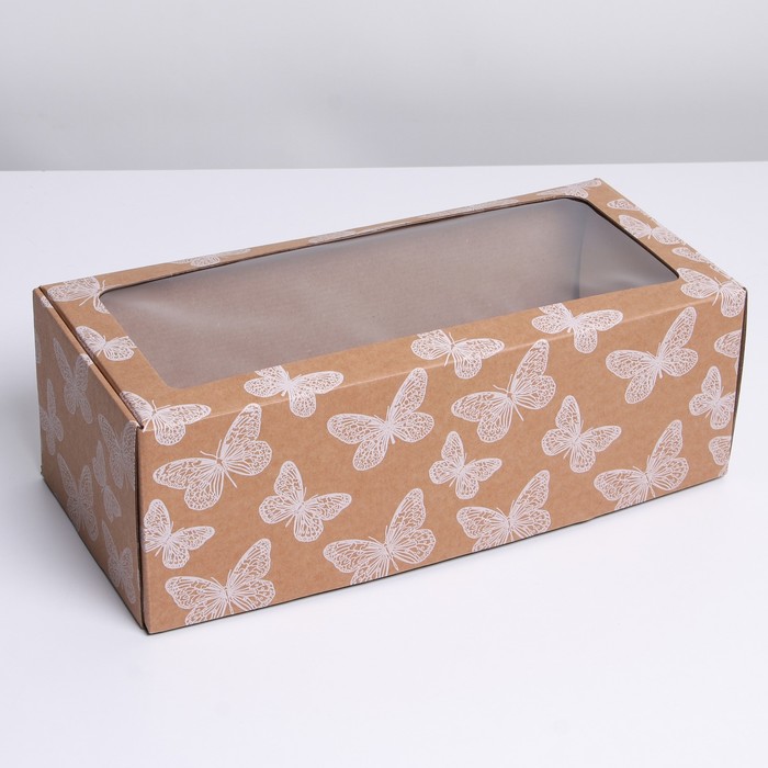 

Коробка складная с PVC-окном «Бабочки», 16 × 35 × 12 см, Коллекция упаковки "Бабочки"