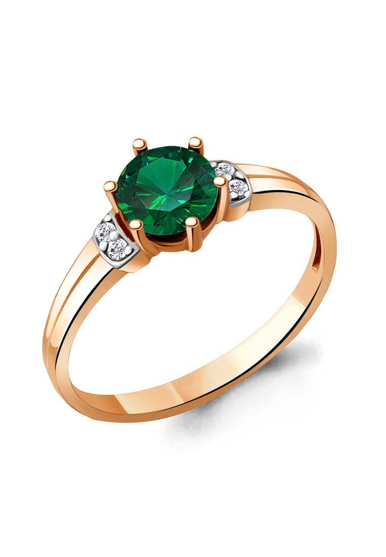 

Кольцо из серебра р.  Kari Jewelry 68785П.6, изумруд искусственный\фианит, 68785П.6