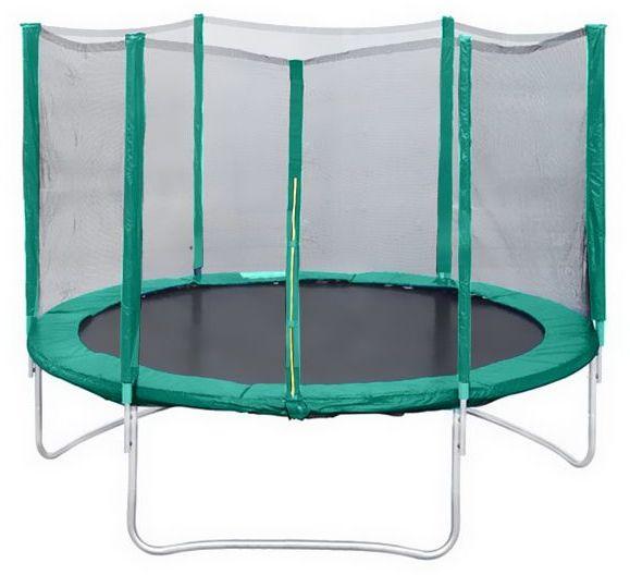 фото Батут с защитной сеткой кмс trampoline 6 1,8 м черный/зеленый kms-sport