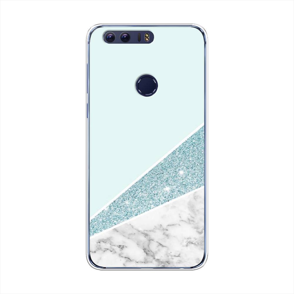 

Чехол Awog на Honor 8 "Мрамор с голубыми блестками", Разноцветный, 60950-3
