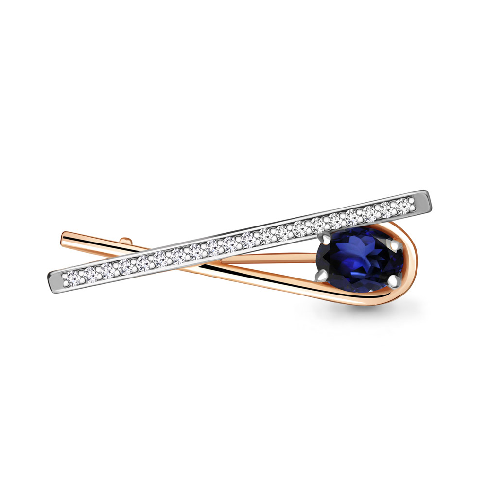 

Брошь из серебра с наносапфиром Aquamarine 77340АБ_925_з, 77340АБ_925_з