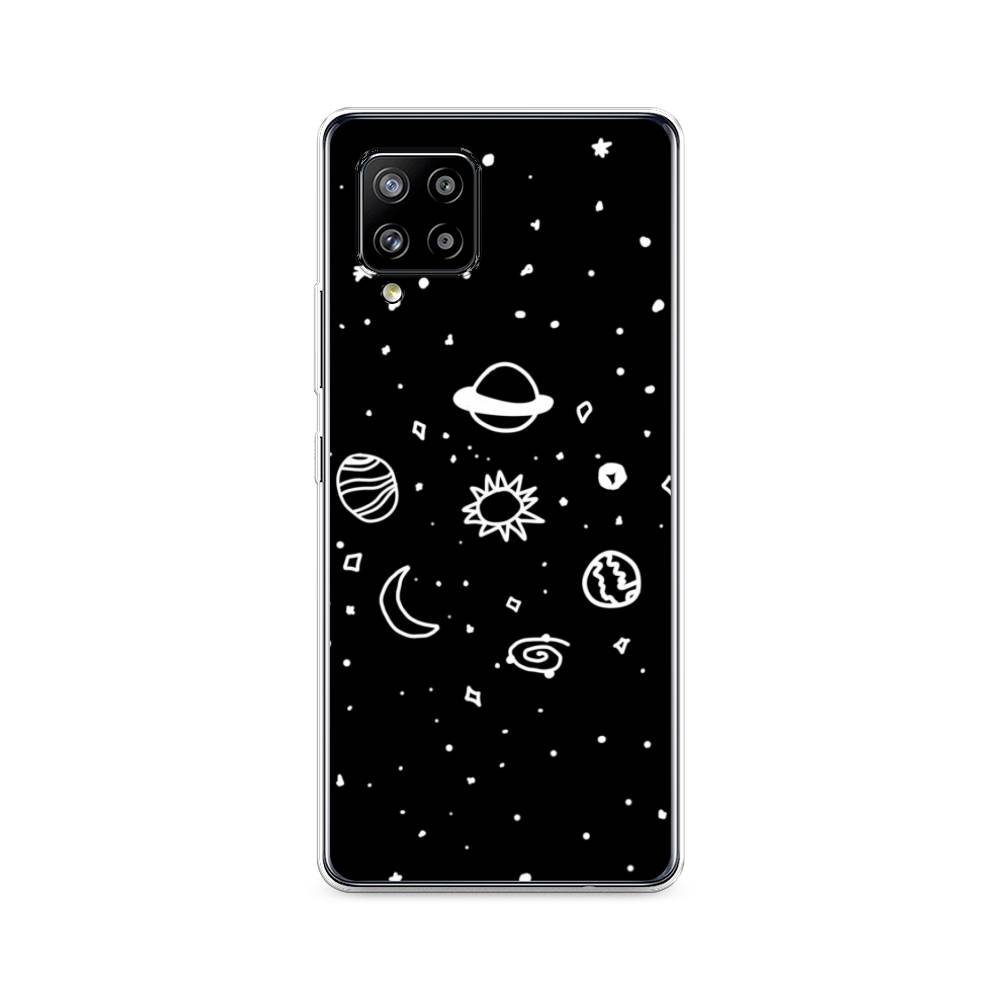 

Чехол на Samsung Galaxy A42 "Дудл солнечной системы", Бежевый;серый, 2101750-2