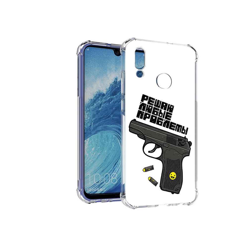 

Чехол MyPads Tocco для Huawei P Smart (2019) пистолет против проблем, Прозрачный, Tocco
