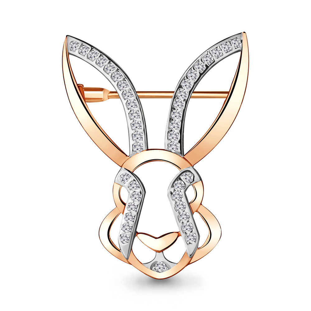 

Брошь из серебра с фианитом Aquamarine 77324А_925_з, 77324А_925_з