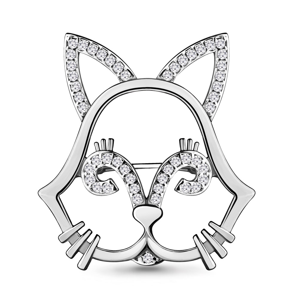 

Брошь из серебра с фианитом Aquamarine 77323А_925_р, 77323А_925_р