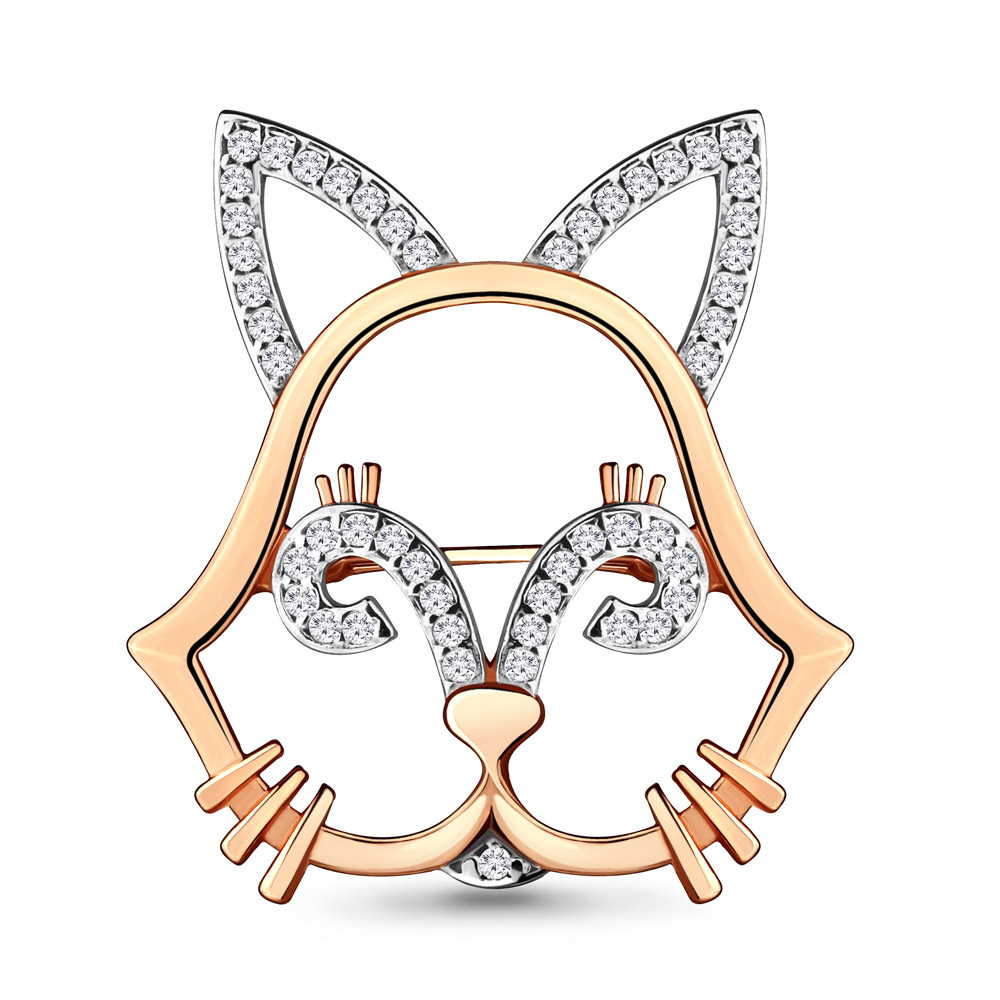 

Брошь из серебра с фианитом Aquamarine 77323А_925_з, 77323А_925_з