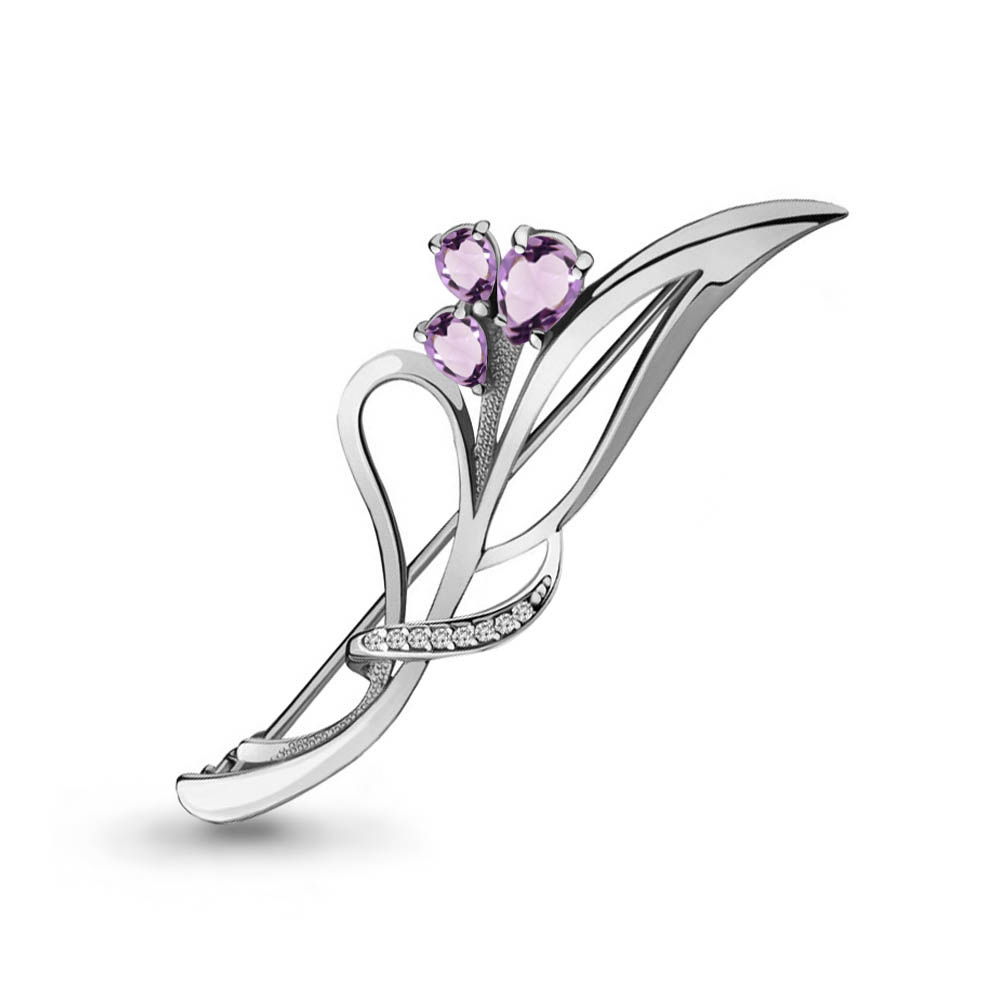 

Брошь из серебра с аметистом Aquamarine 7730904А_925_р, 7730904А_925_р