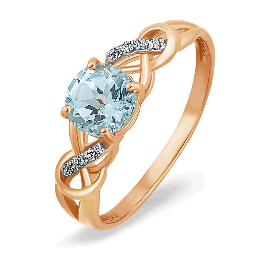 

Кольцо из золота р. , 585Gold 201011004, топаз\фианит, 201011004