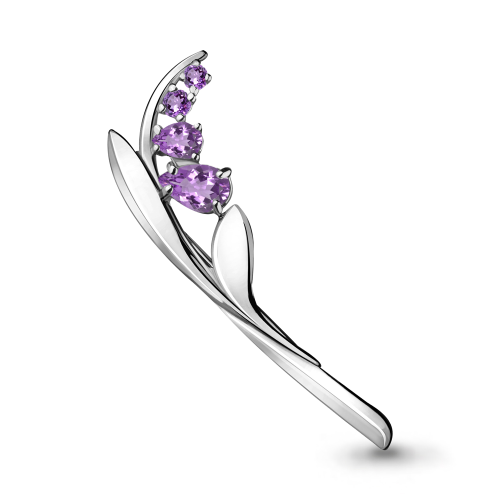 

Брошь из серебра с аметистом Aquamarine 7730504_925_р, 7730504_925_р