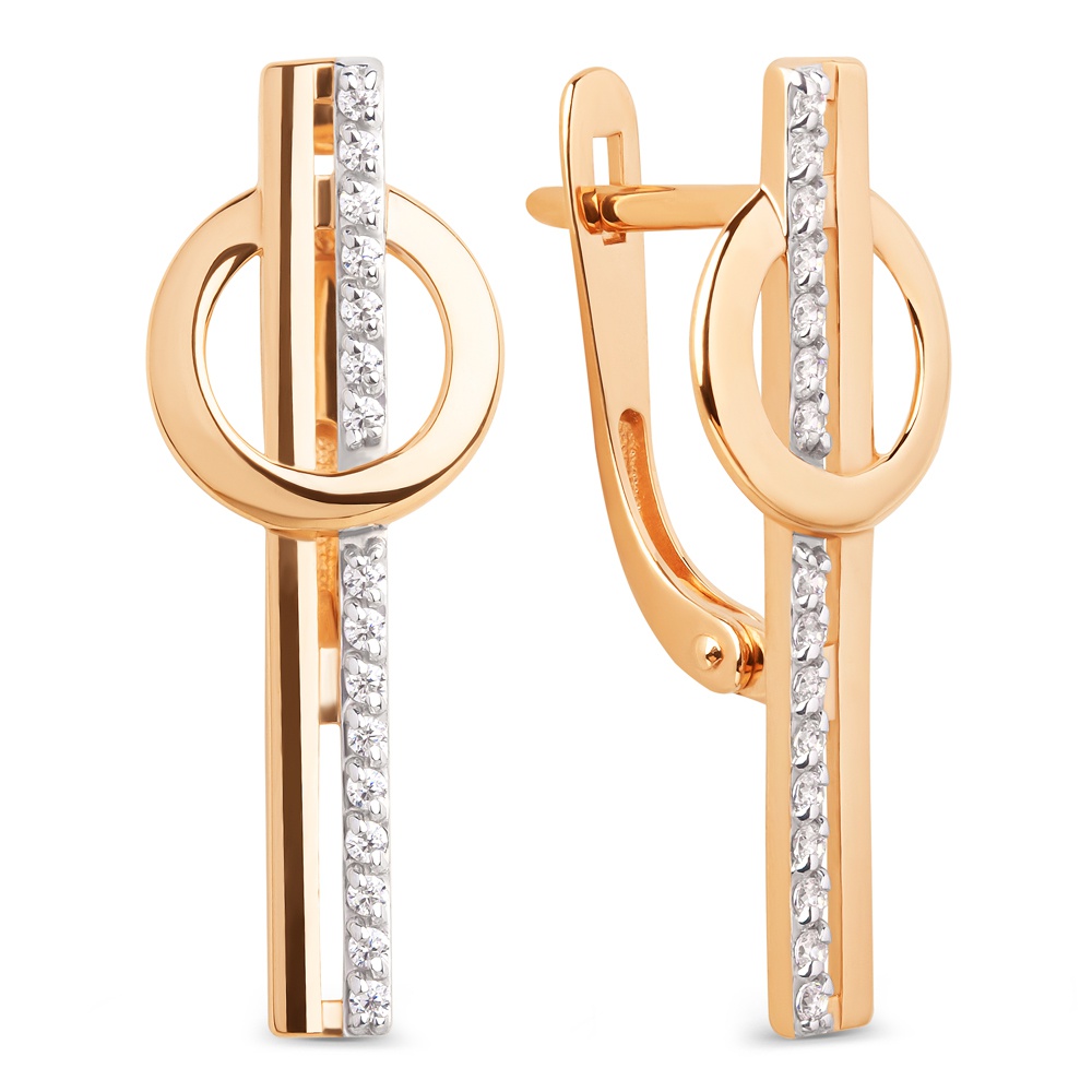 

Серьги из красного золота 585Gold 302007341, фианит, 302007341