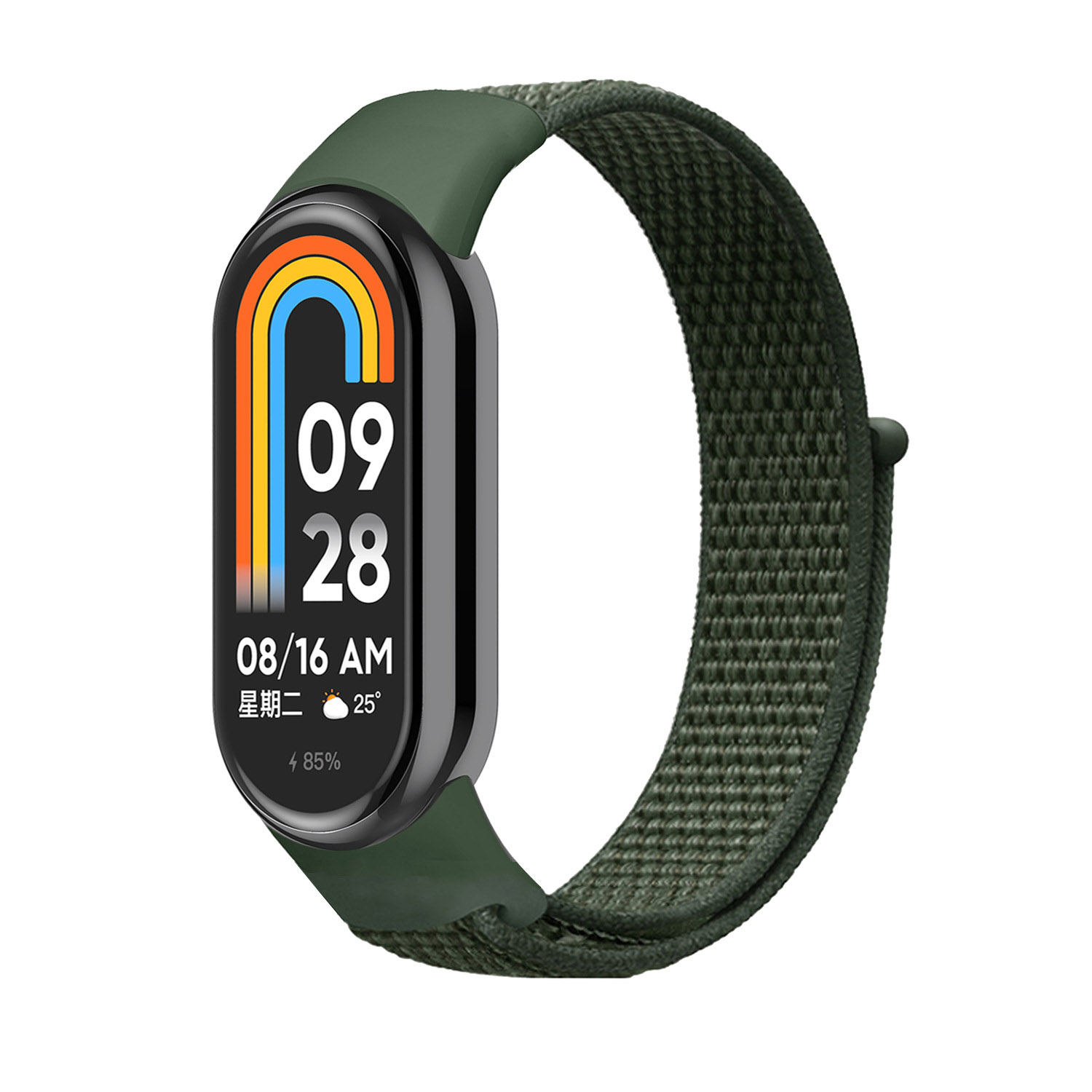 

Ремешок с нейлоновой петлей на липучке для Xiaomi Mi Band 8, армейский зеленый, Mi Band 8