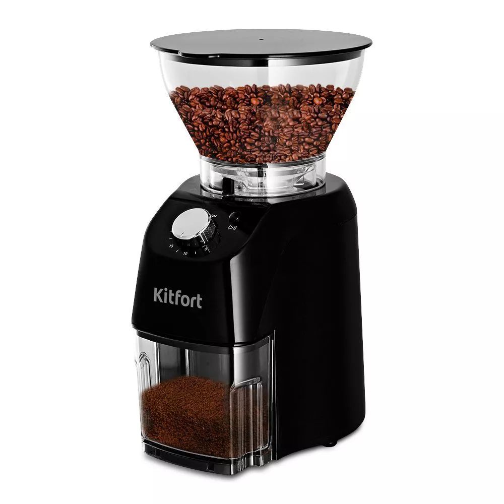 Кофемолка Kitfort КТ-791 черный кофемолка kitfort кт 746 электрическая ножевая 200 вт 0 2 л серебристая