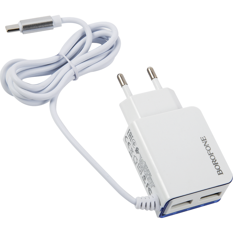 фото Зарядное устройство borofone ba35a с кабелем usb-c white