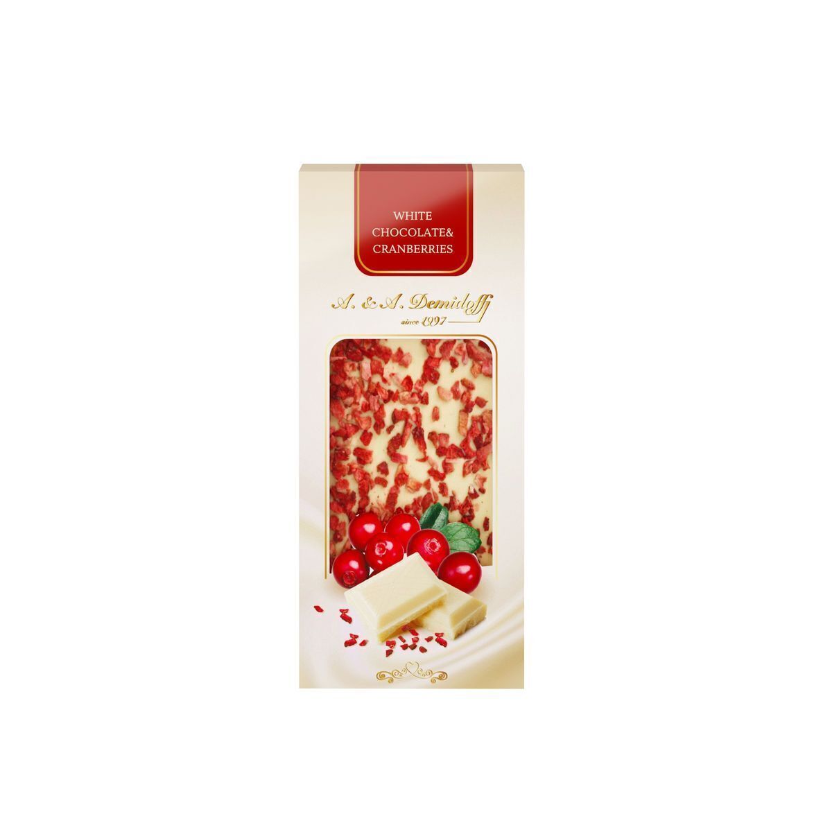 

Шоколад A.& A. Demidoff горький с клюквой 90 г