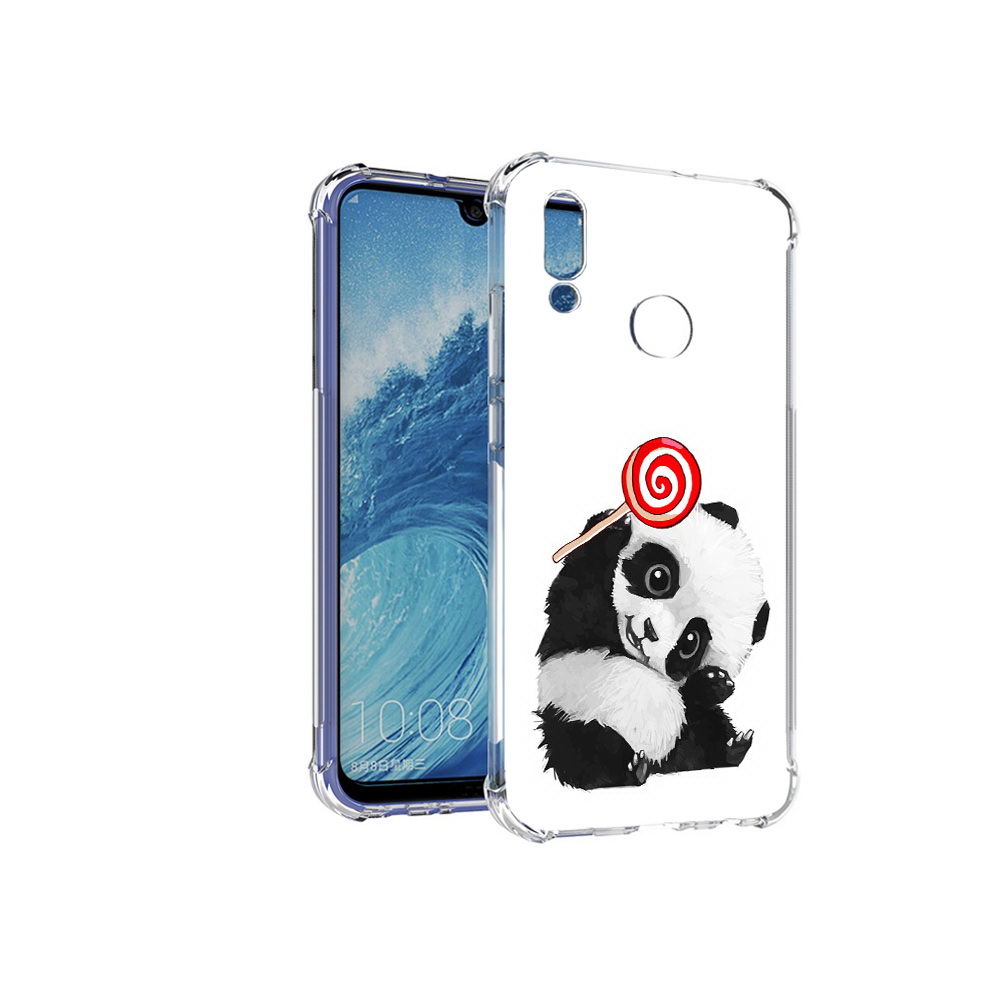 Чехол MyPads Tocco для Huawei P Smart (2019) панда с леденцом