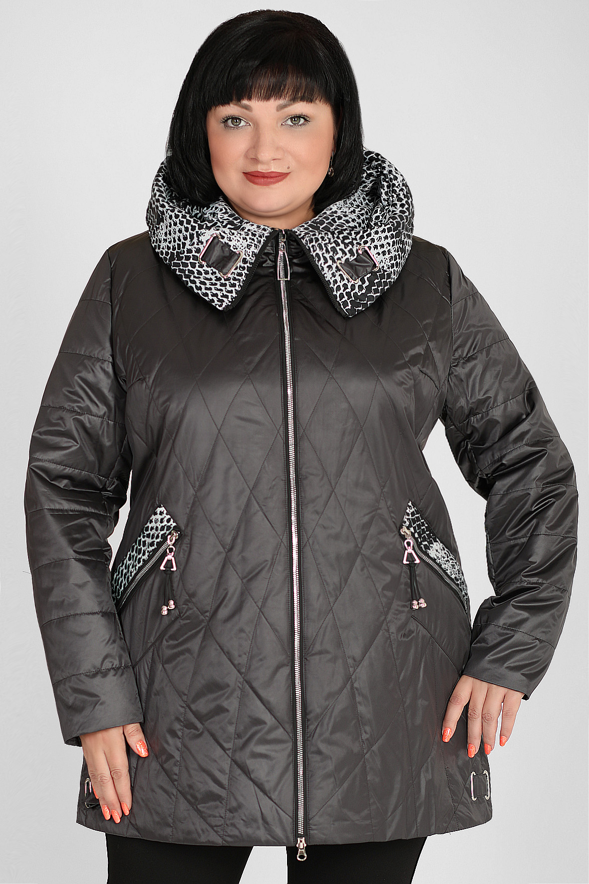 

Куртка женская AlmondShop 02У-53 2126.1.С1 серая 62 RU, 02У-53 2126.1.С1