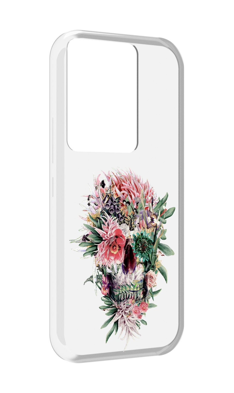 

Чехол MyPads череп из цветов для Itel Vision 3 Plus / Itel P38 Pro, Прозрачный, Tocco