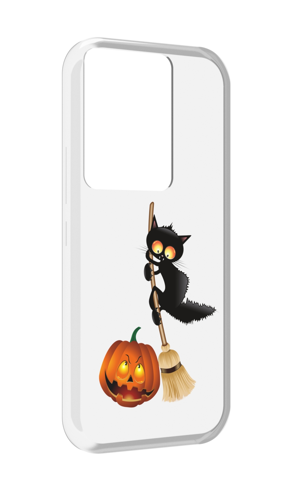 

Чехол MyPads хэлуинский котик для Itel Vision 3 Plus / Itel P38 Pro, Прозрачный, Tocco