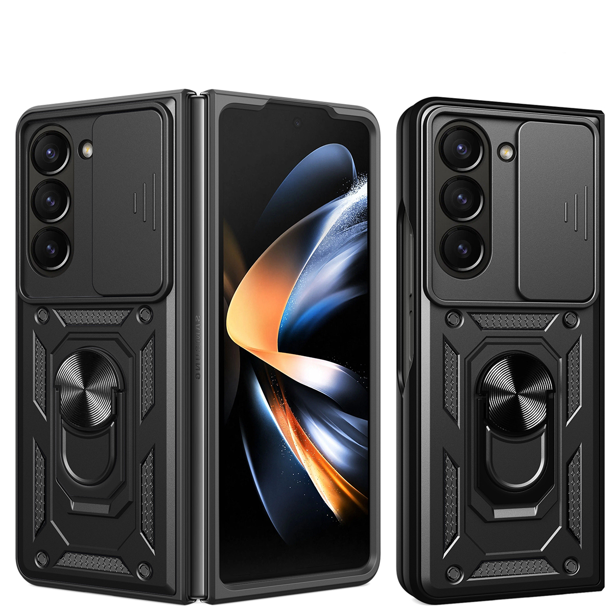 

Чехол с кольцом Bumper Case для Samsung Galaxy Z Fold 5, черный, Bumper Case