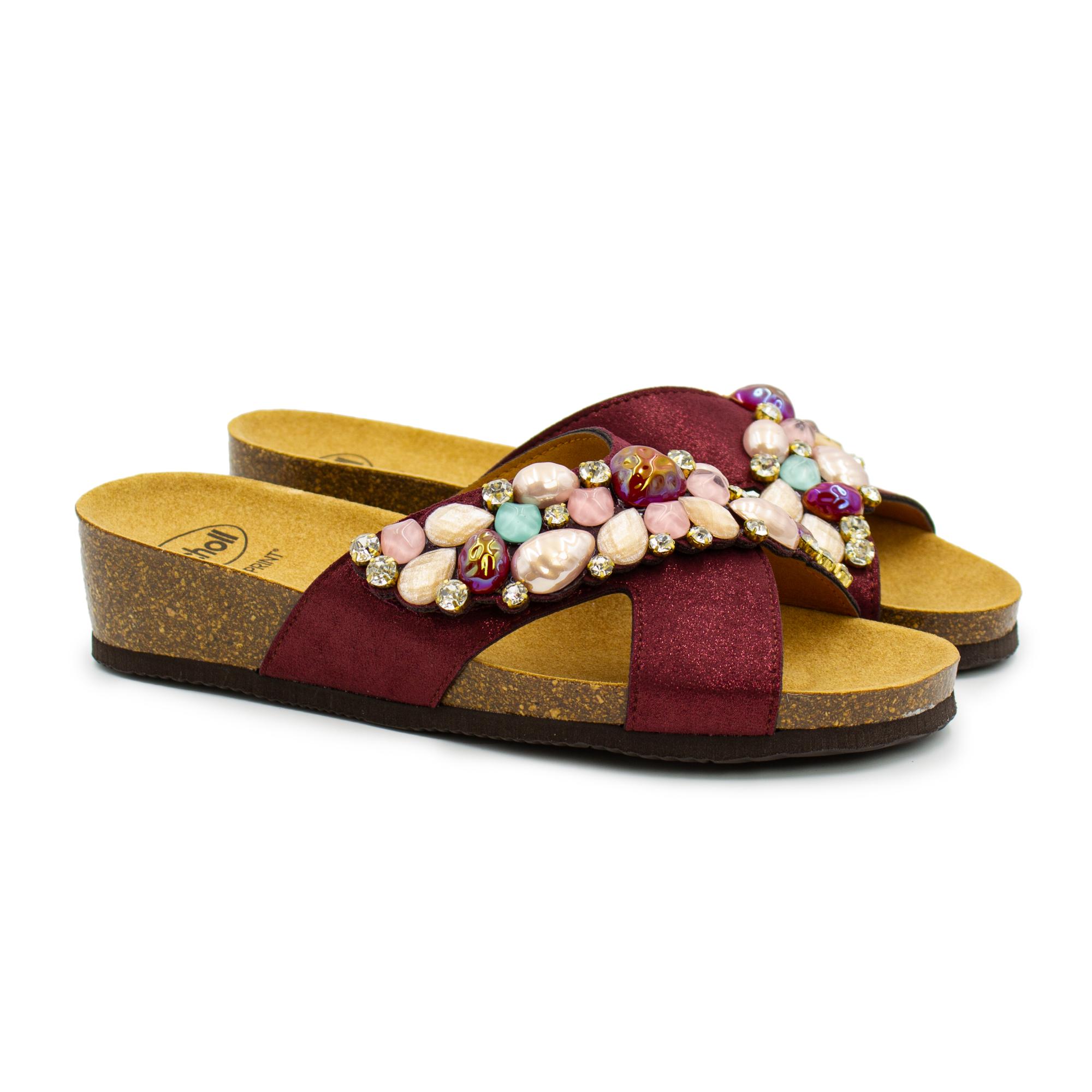 

Сабо женские Scholl PALAU CROSS F298792183 бордовые 41 EU, PALAU CROSS F298792183