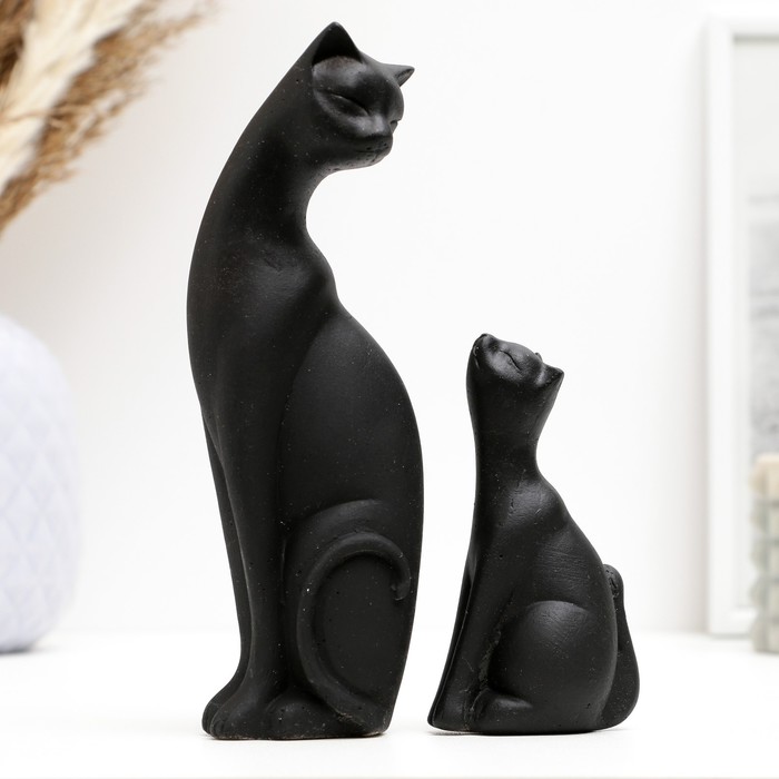

Фигура "Котики" черные, набор 2шт, 16/10см, Черный