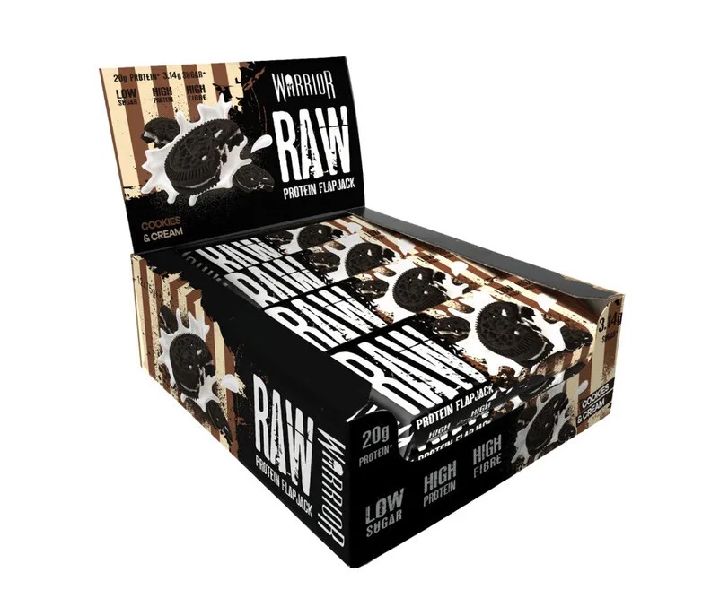 фото Warrior warrior, raw protein flapjack, 75г печенье-сливки