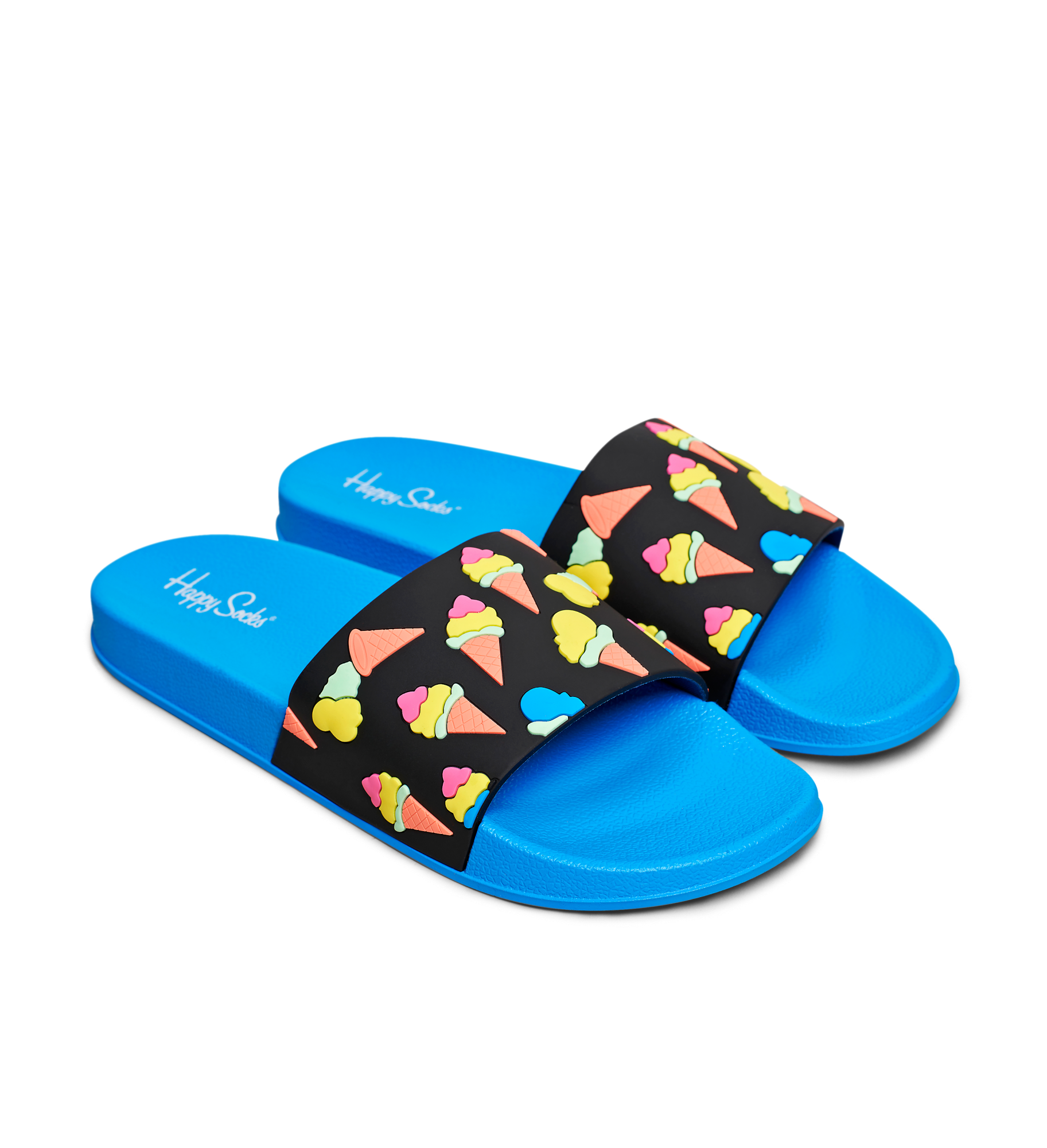 

Шлепанцы мужские Happy socks shoes Pool Slider Ice Cream ICE114 синие 46 EU, Pool Slider Ice Cream ICE114