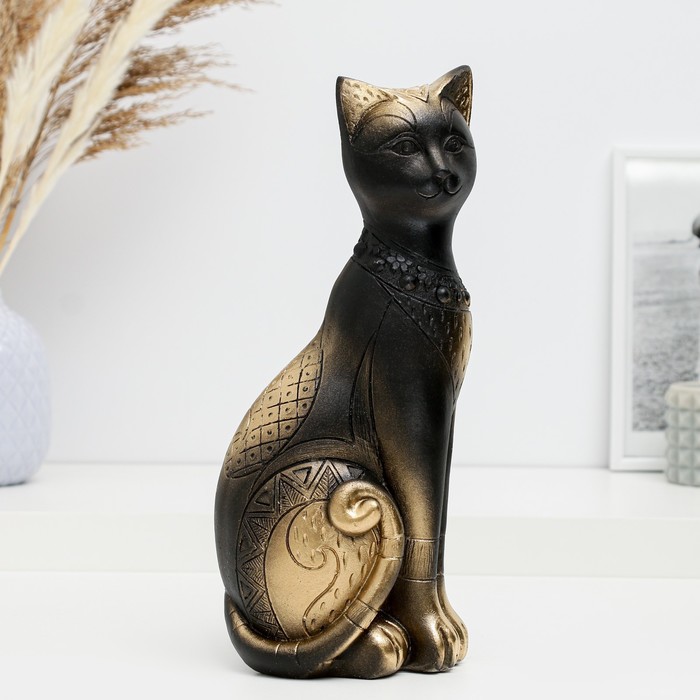 

Фигура "Кот Фараон" черная в золоте, 28см