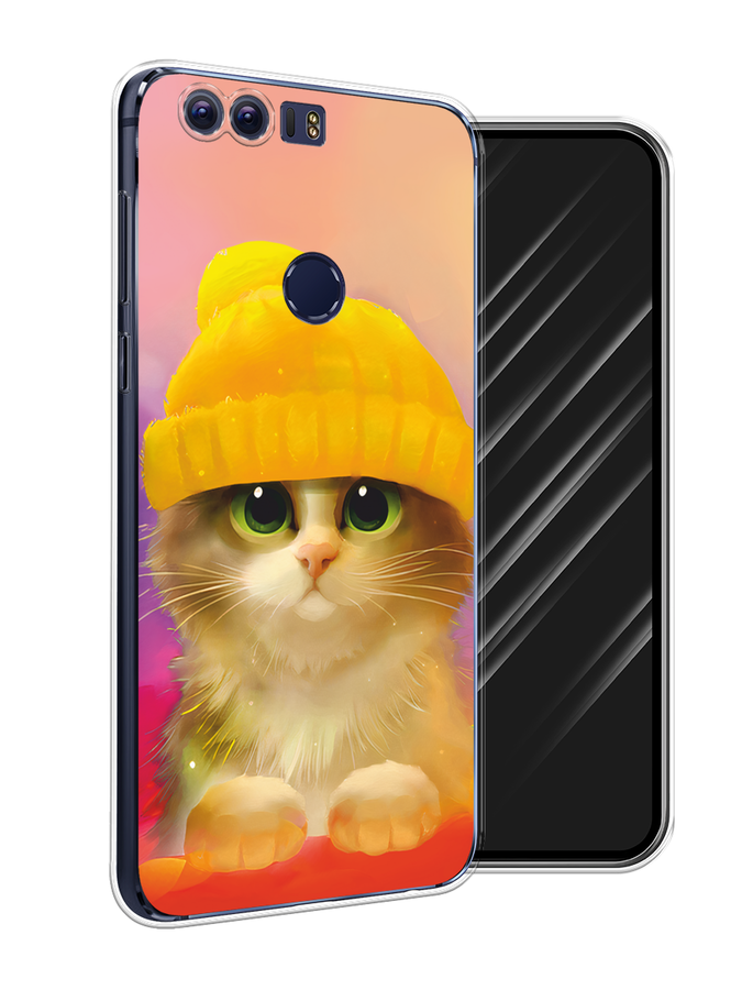 

Чехол Awog на Honor 8 "Котенок в желтой шапке", Разноцветный, 60950-2