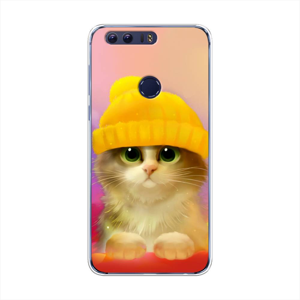 фото Чехол awog "котенок в желтой шапке" для honor 8