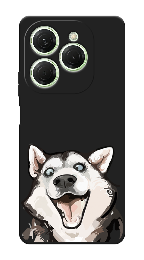 

Чехол Awog на Tecno Spark 20 Pro "Радостный хаски", Белый;голубой;черный, 304852-1
