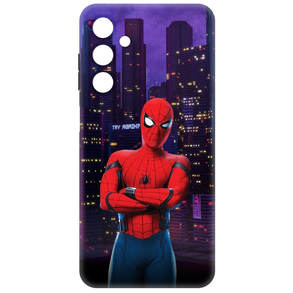 

Чехол-накладка Krutoff Soft Case Человек-Паук. На крыше для Samsung Galaxy A25 5G (A256), Черный