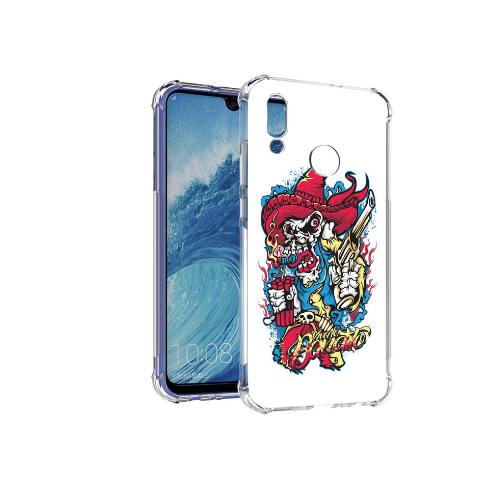 

Чехол MyPads Tocco для Huawei P Smart (2019) нарисованный скелет с писталетом, Прозрачный, Tocco