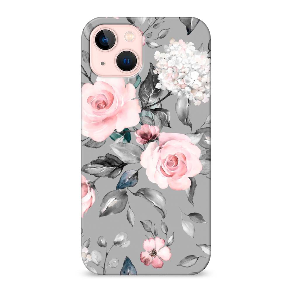 

Пластиковый чехол "Розы на сером" на Apple iPhone 13, 14220-6