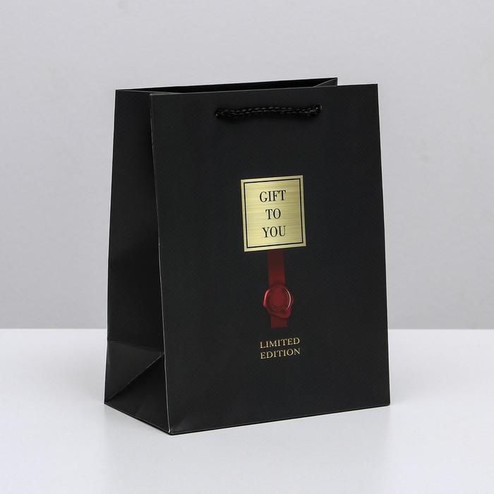 

Пакет Дарите Счастье Gift to you 18  23  10 см, Черный