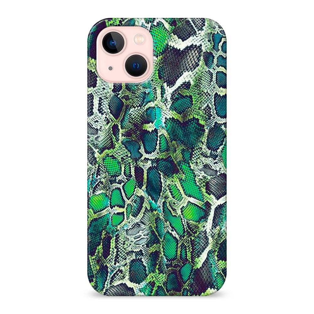 

Пластиковый чехол "Зеленая кожа змеи" на Apple iPhone 13, 14220-2